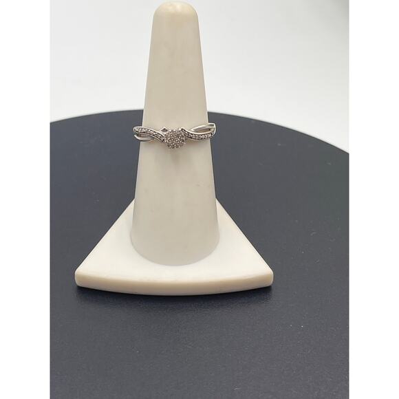 V925 Four Prong Set Emerald Cut Amethyst and Cz Accent Sterling Ring Sz 8.25 - Picture 10 of 10